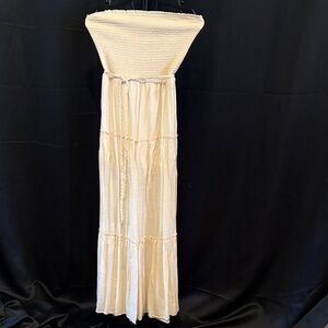 Love Tree Cream Strapless Jumpsuit